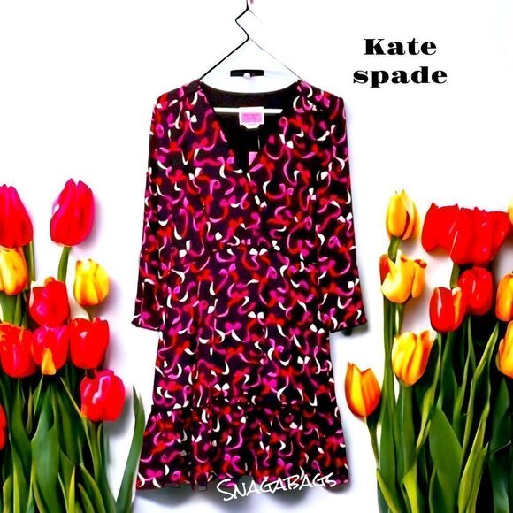 KATE SPADE NWT RIBBON DRESS SIZE 6 - Picture 1 of 12